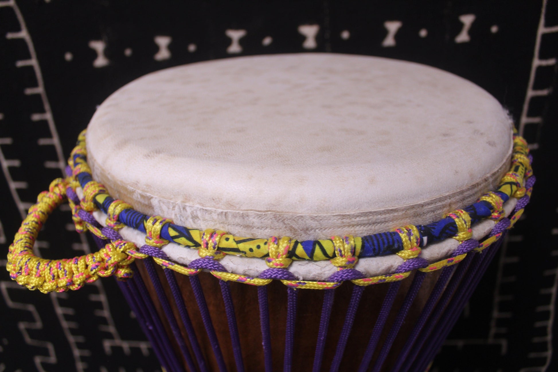 Dugura Djembe - Purple - Mali - D 32 cm - H 63 cm (Product ID: MS-DU-249-03)