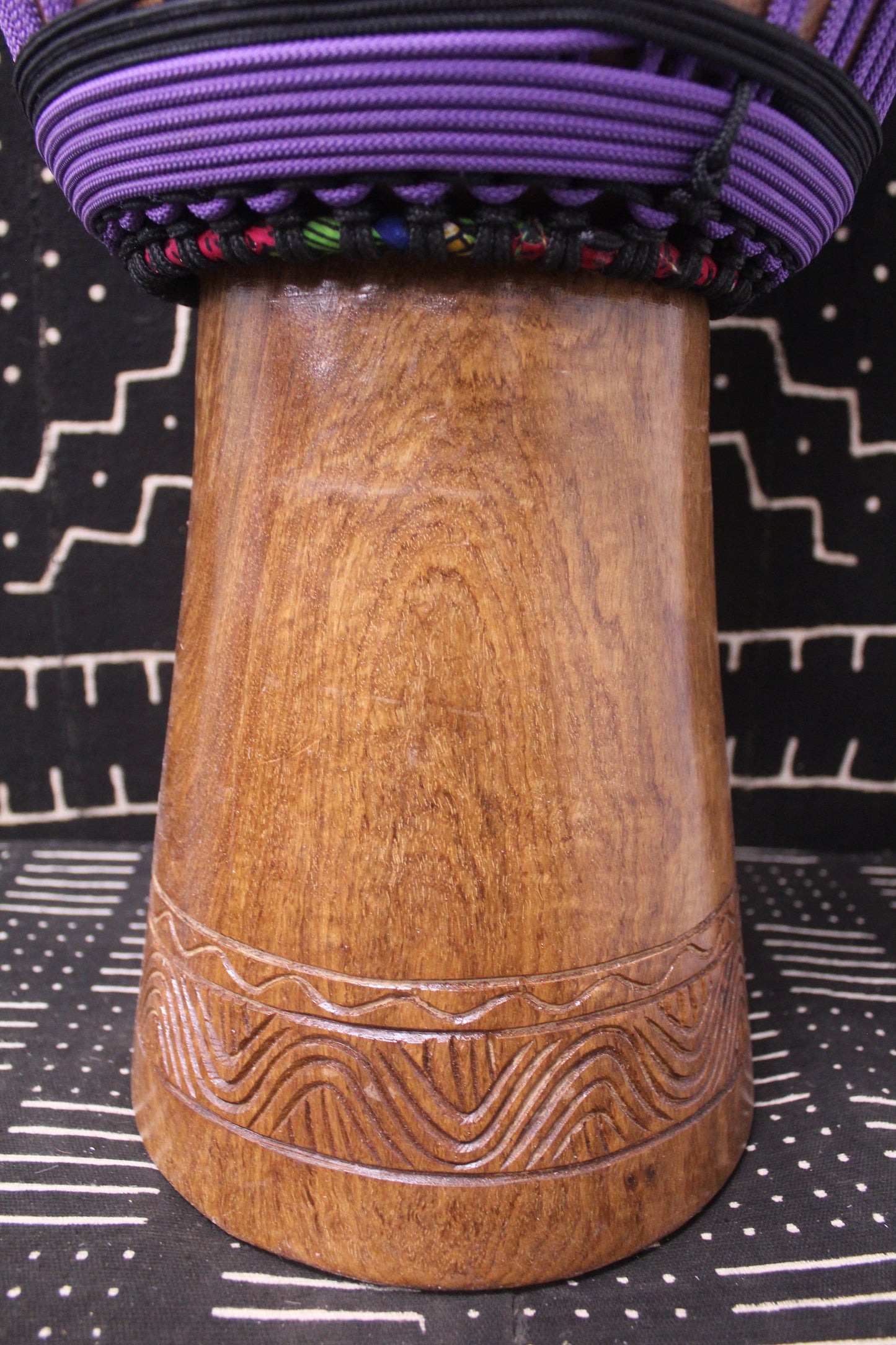 Dugura Djembe - Purple - Mali - D 33.5 cm - H 62.5 cm (Product ID: MS-DU-249-04)