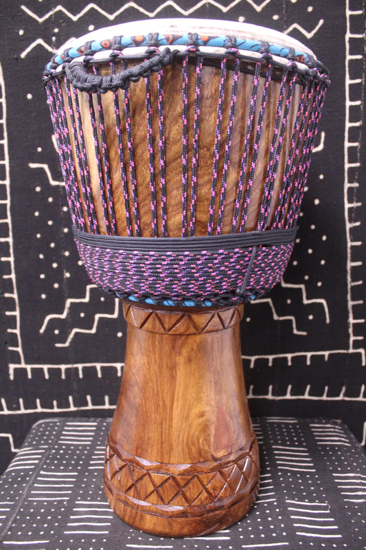 Guéni Djembe - Black - Mali - D 32 cm - H 62.5 cm (Product ID: MS-GU-249-01)