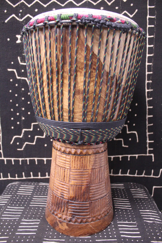 Guéni Djembe - Black - Mali - D 32.5 cm - H 61 cm (Product ID: MS-GU-246-02)