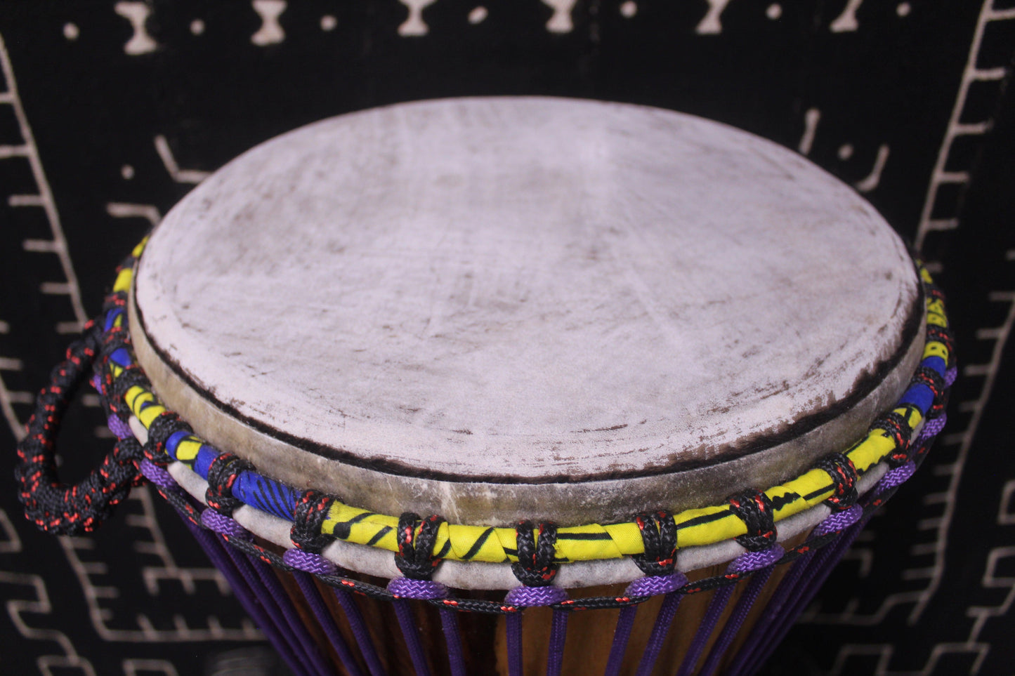 Guéni Djembe - Purple - Mali - D 32.5 cm - H 60 cm (Product ID: MS-GU-247-07)