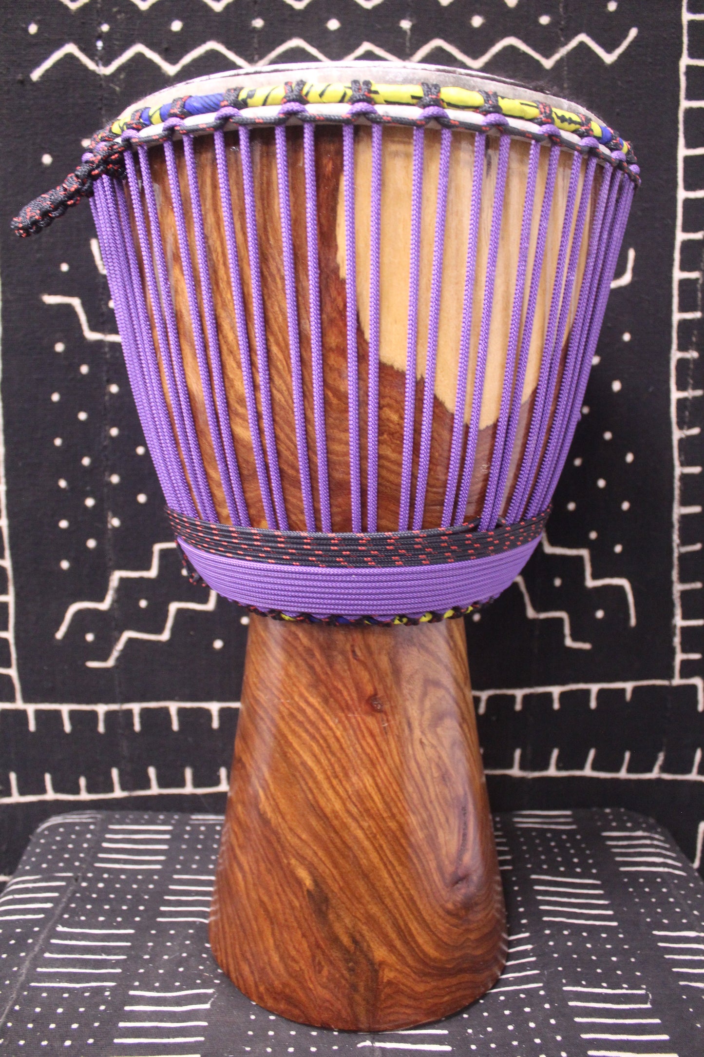 Guéni Djembe - Purple - Mali - D 32.5 cm - H 60 cm (Product ID: MS-GU-247-07)