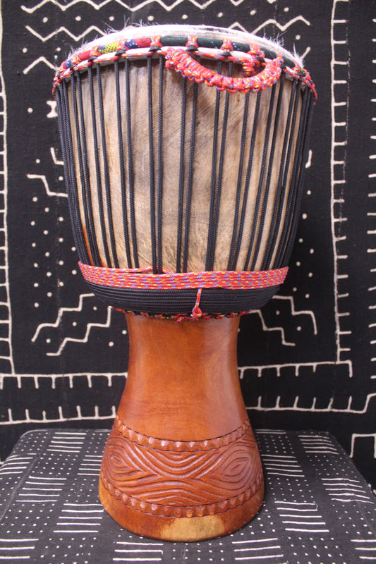 Lingué Djembe - Black - Mali - D 31 cm - H 62.5 cm (Product ID: MS-LI-249-08)