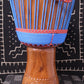 Lingué Djembe - Blue - Mali - D 34 cm - H 62 cm (Product ID: MS-LI-248-07)