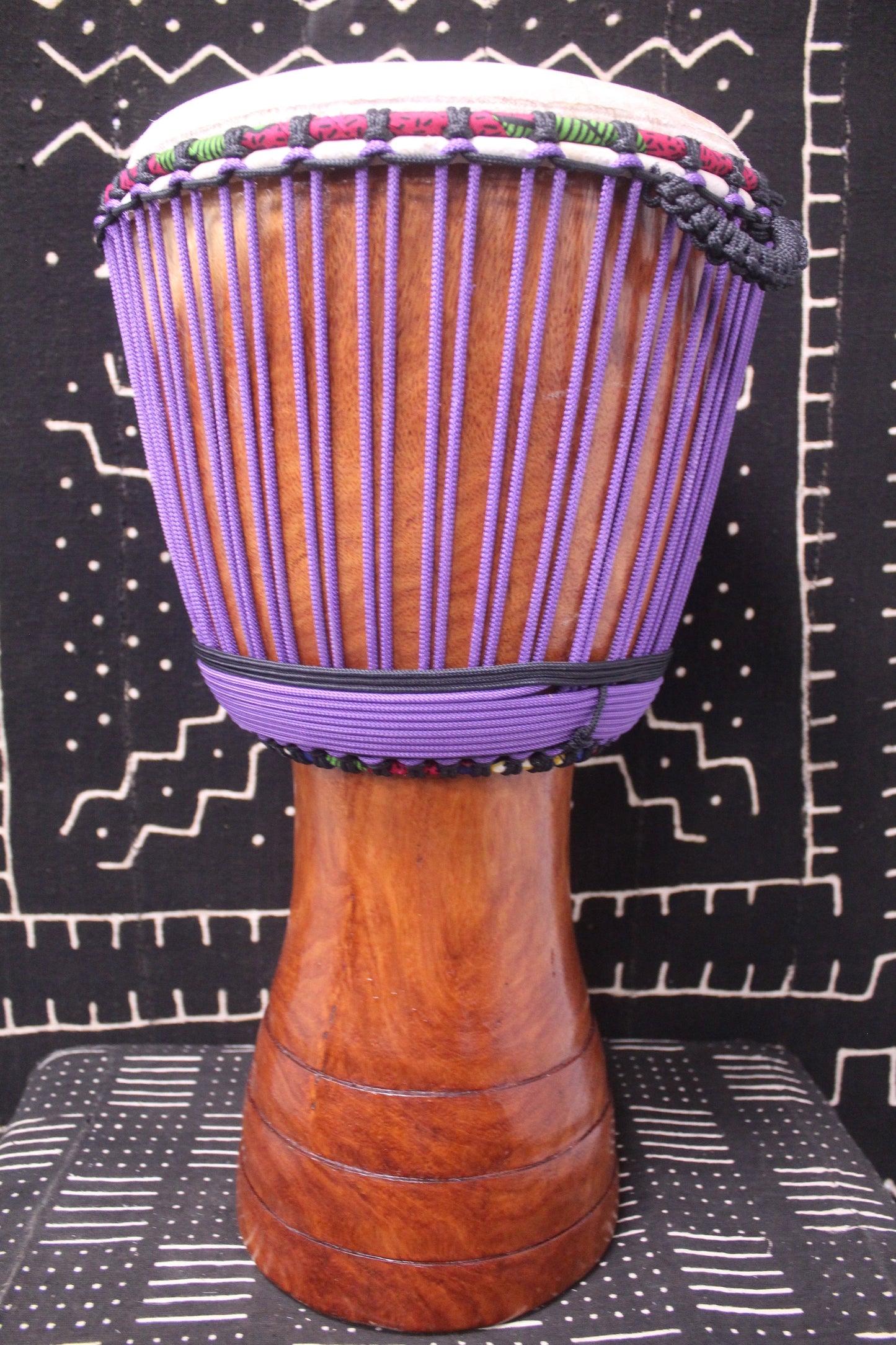 Lingué Djembe - Purple - Mali - D 33.5 cm - H 64 cm (Product ID: MS-LI-248-08)