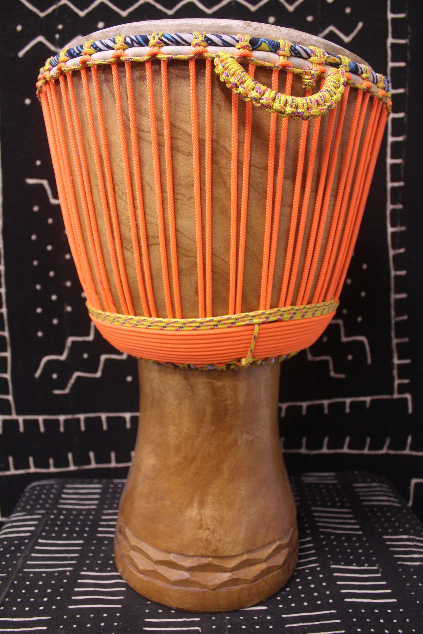 Mali Yirini Djembe - Orange - Mali - D 35.5 cm - H 60 cm (Product ID: MS-MA-247-04)