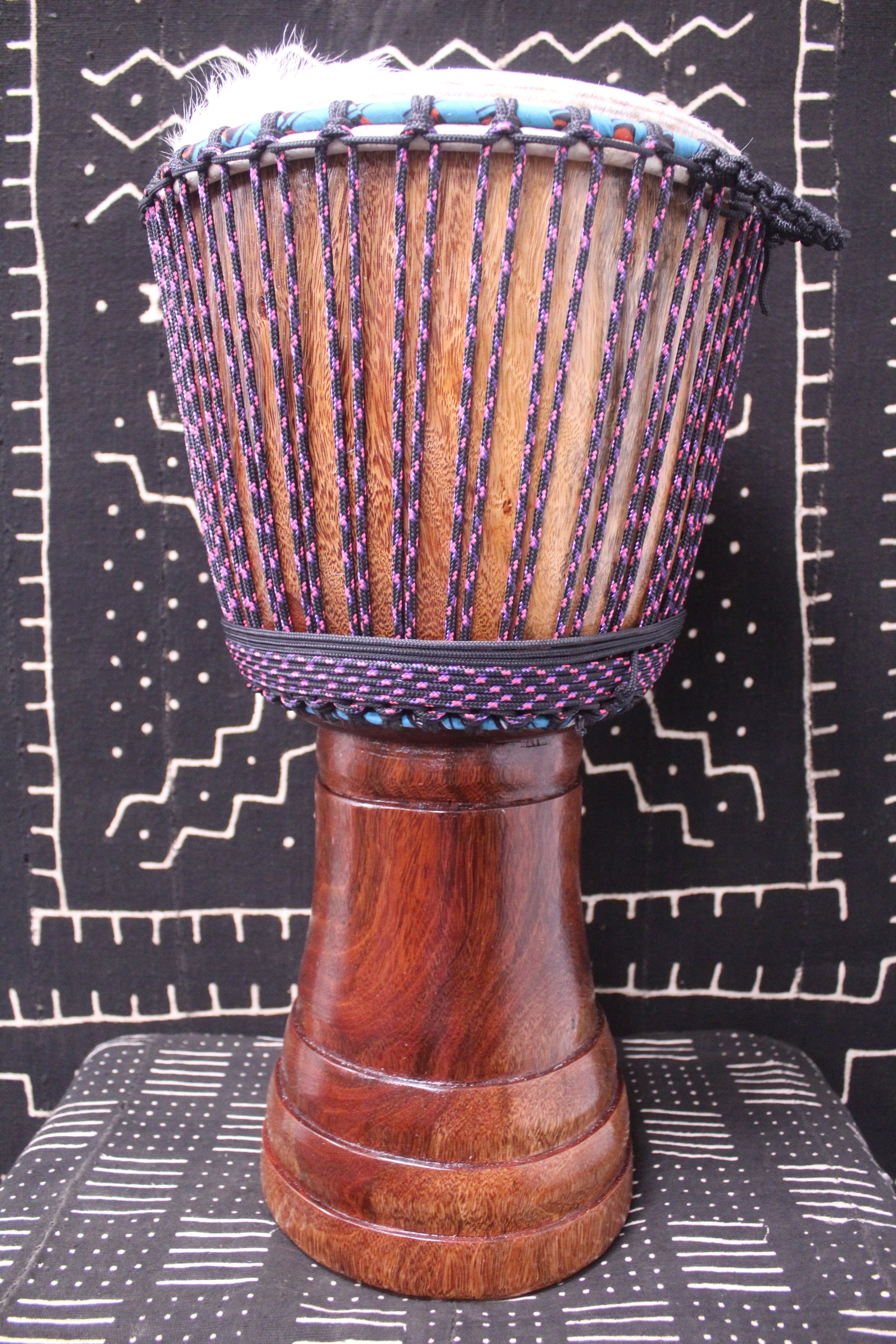 Sow Djembe - Black - Mali - D 33 cm - H 65.5 cm (Product ID: MS-SO-246-01)