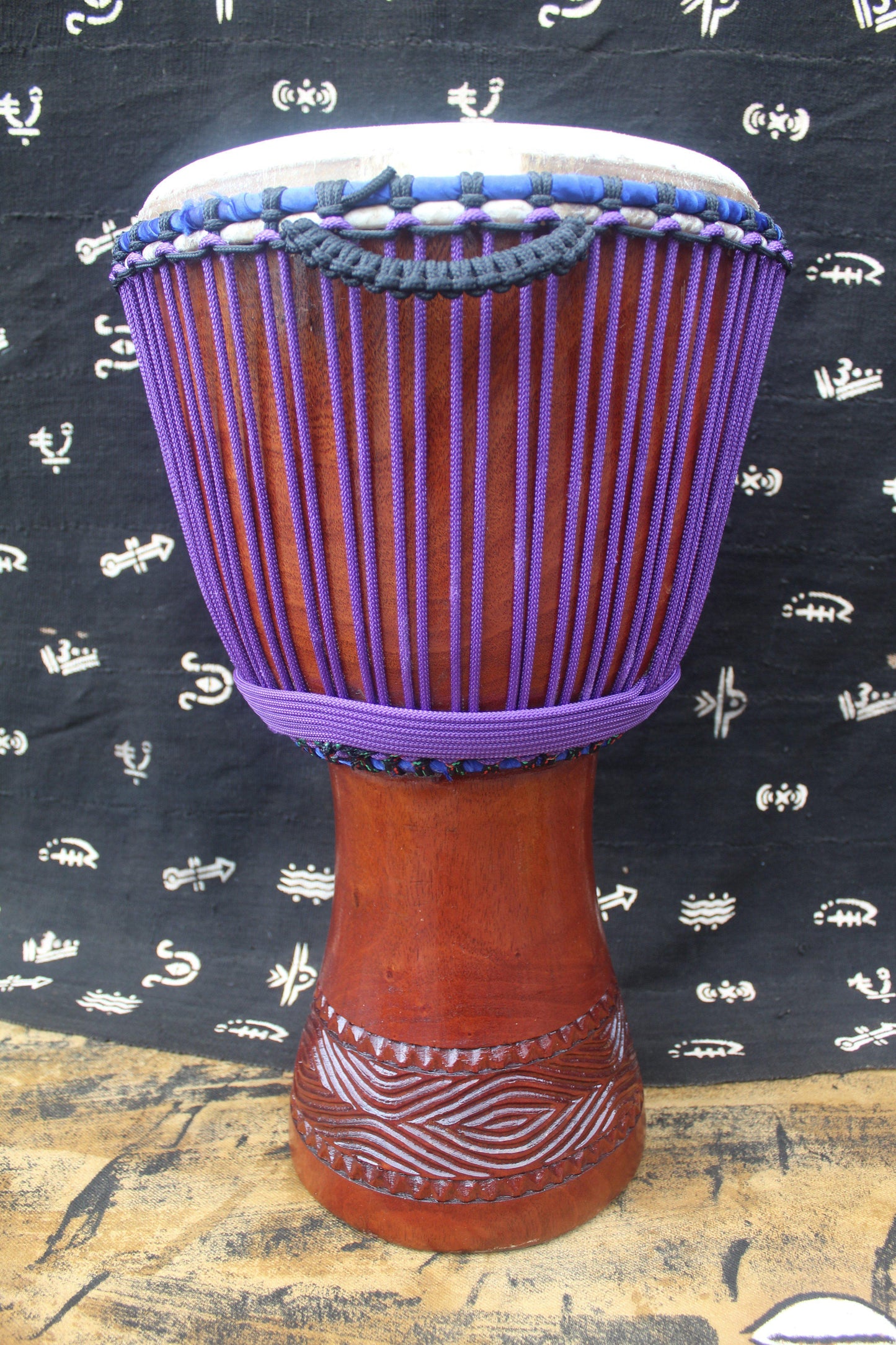 Djala Djembe - Purple - Mali - ⌀ 35 cm - H 63 cm
