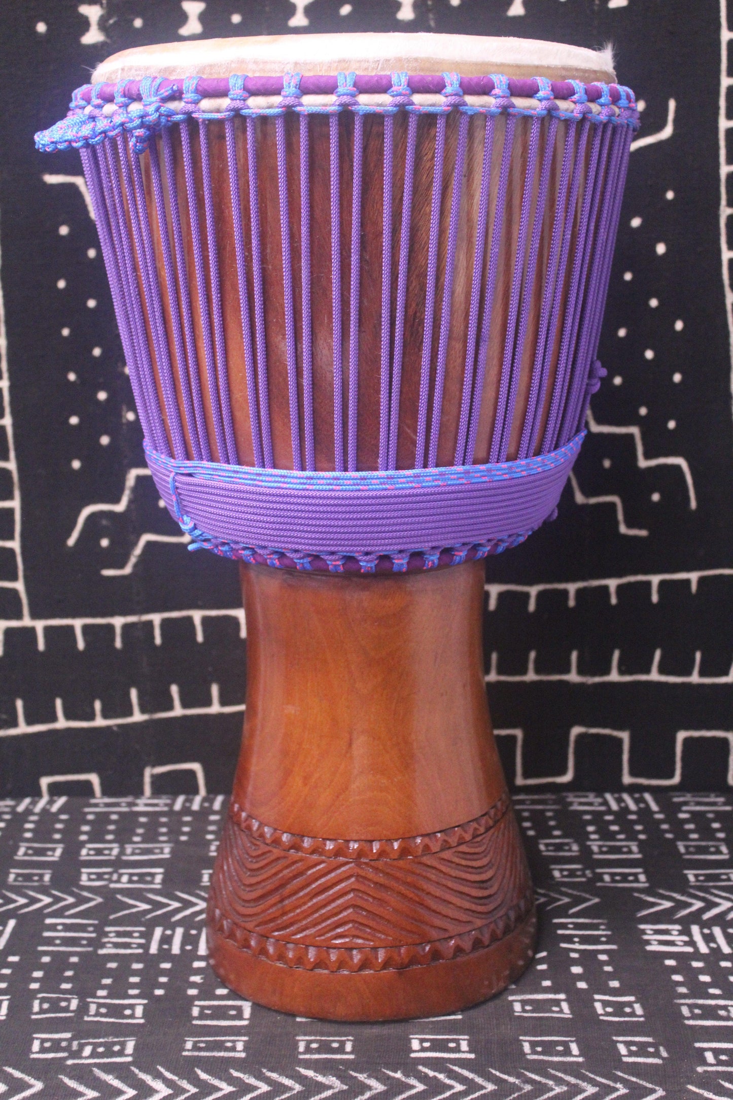 Djala Djembe - Purple - Mali - D 34 cm - H 64 cm (Product ID: MS-DJ-228-06)