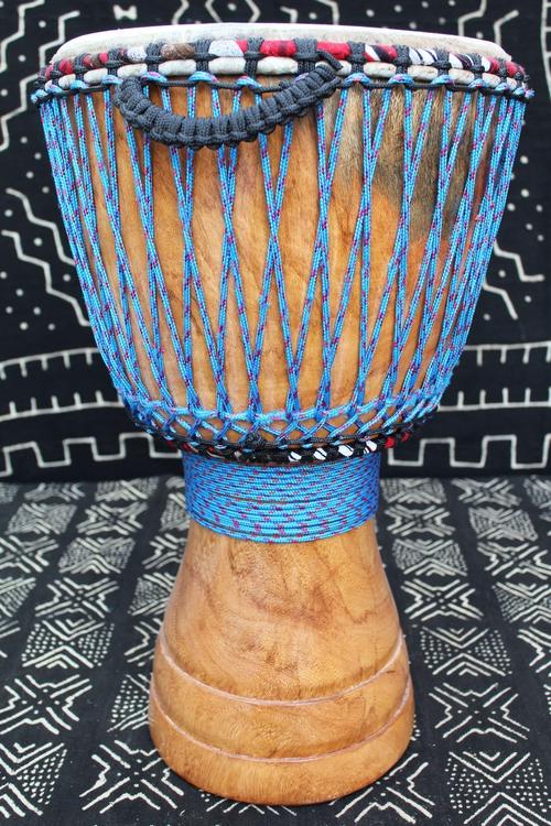 Lingué Djembe - Blue - Mali - ⌀ 33 cm - H 60 cm