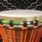 Tweneboa Djembe – Orange – Ghana – D 24.5 cm – H 50 cm (Product ID: LM-21803)