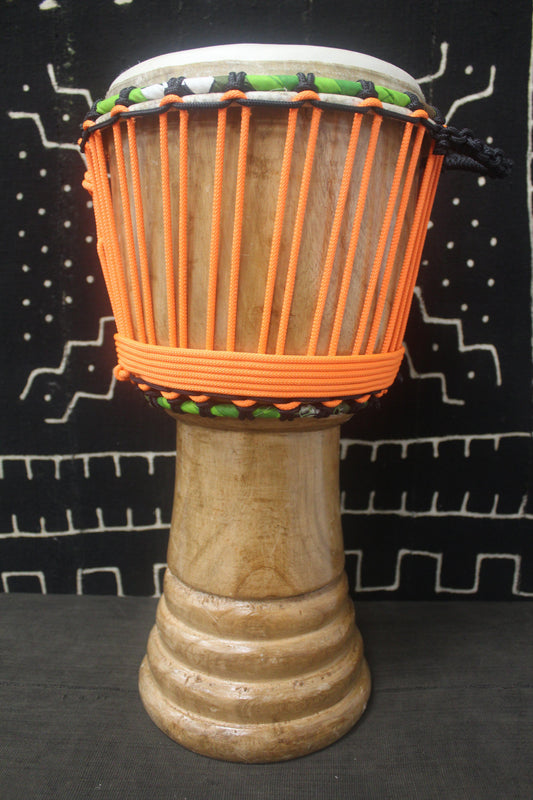 Tweneboa Djembe – Orange – Ghana – D 25 cm – H 53 cm (Product ID: LM-21811)