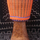 Tweneboa Djembe – Orange – Ghana – D 27 cm – H 58 cm (Product ID: LM-22904)